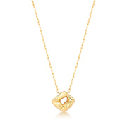 Colar choker oval orgânico vazado com banho de ouro 18k