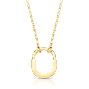 Colar lock com elos finos e banho de ouro 18k