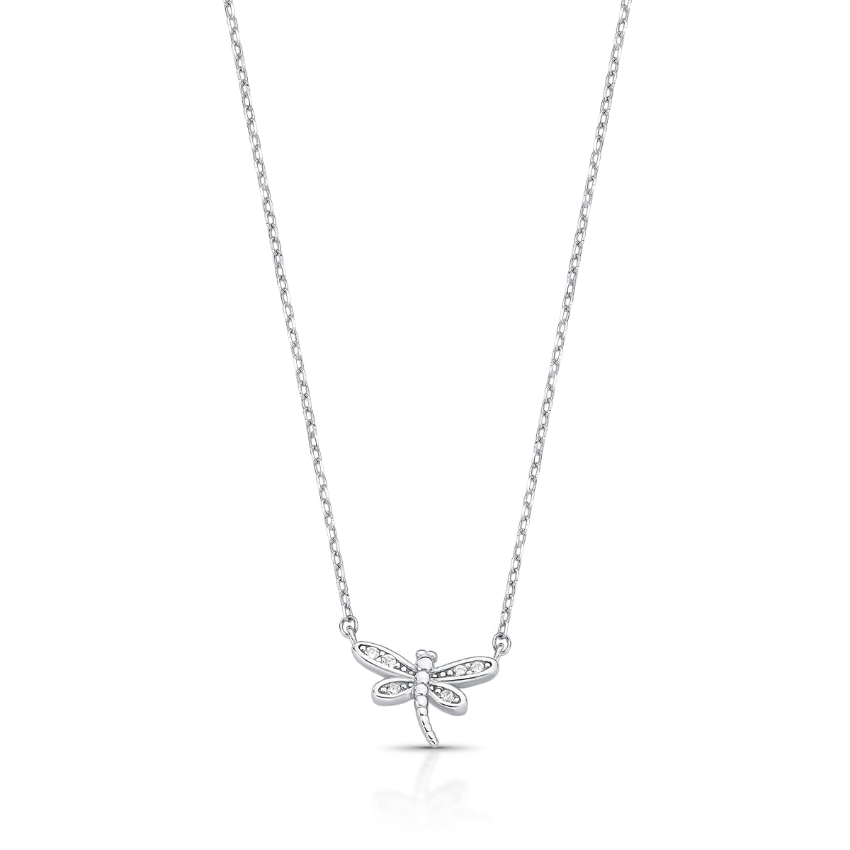 Colar prata 925 choker libélula