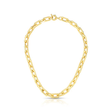 Colar elos quadrados com banho de ouro 18k