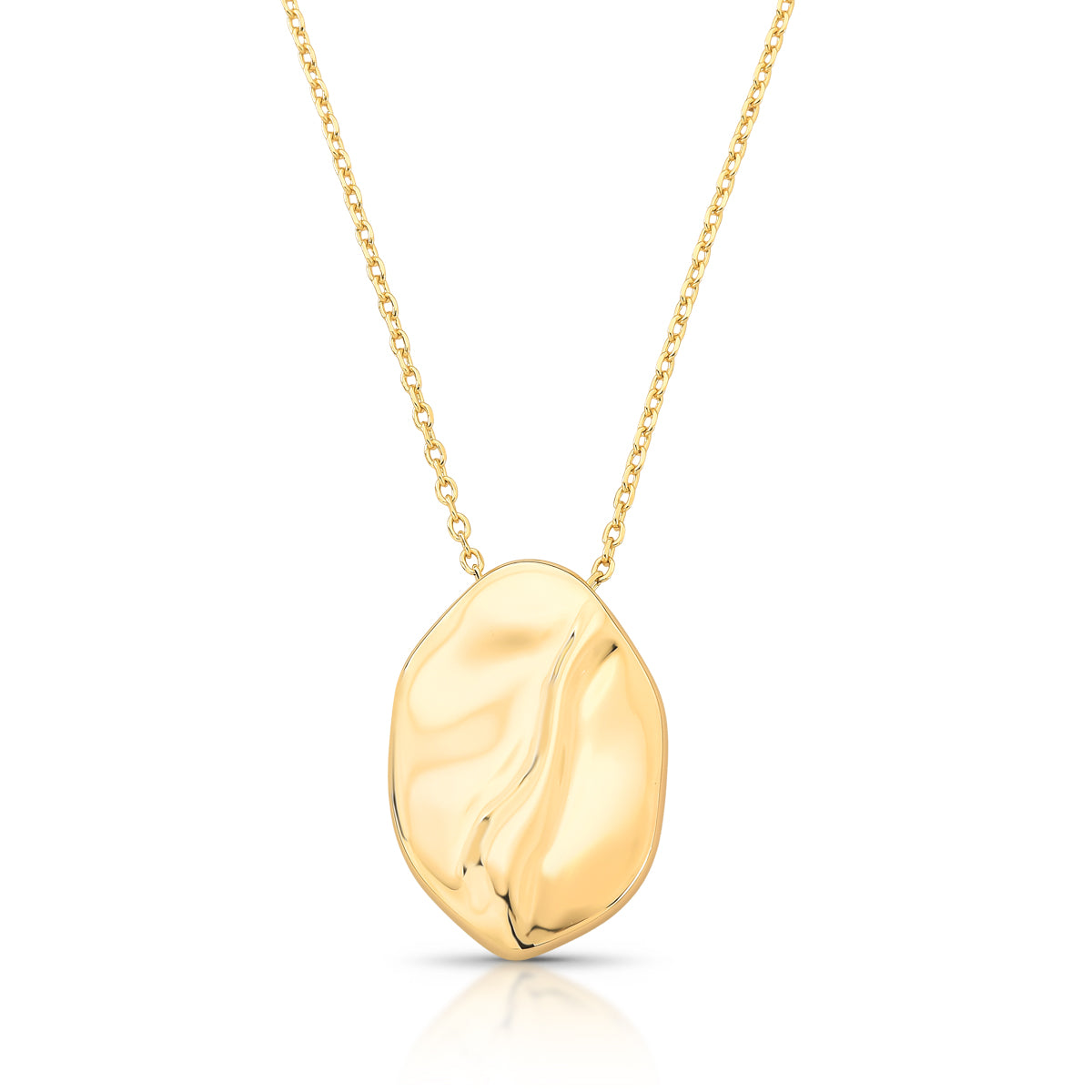 Colar oval orgânico com banho de ouro 18k