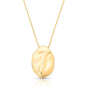 Colar oval orgânico com banho de ouro 18k