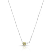 Colar prata 925 oval citrino e gota cristal