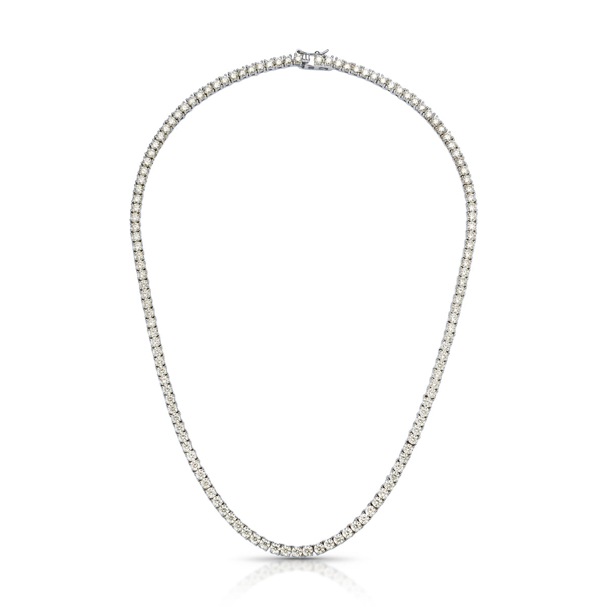 Colar MOISSANITE riviera trama rígida 3mm 40cm em prata 925