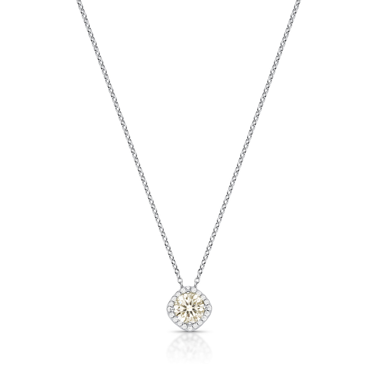 Colar MOISSANITE quadrado cravejado 6,5mm em prata 925