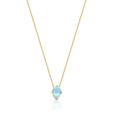 Colar oval topázio com banho de ouro 18k