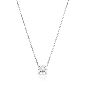 Colar prata 925 MOISSANITE oval 4 navetes