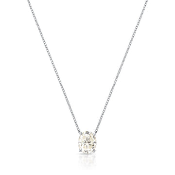 Colar MOISSANITE oval Luxo 1cm 3 quilates em prata 925
