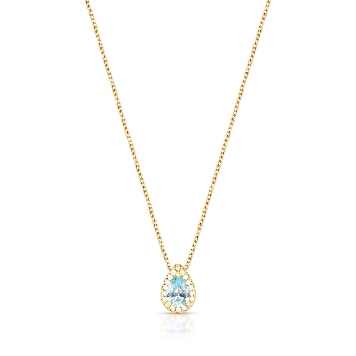 Colar gota topázio entorno cravejado com banho de ouro 18k