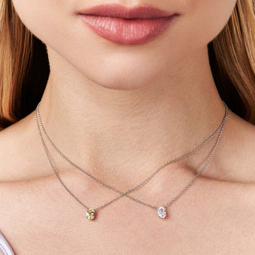 Colar prata 925 oval cristal