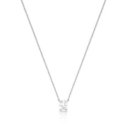 Colar prata 925 oval cristal