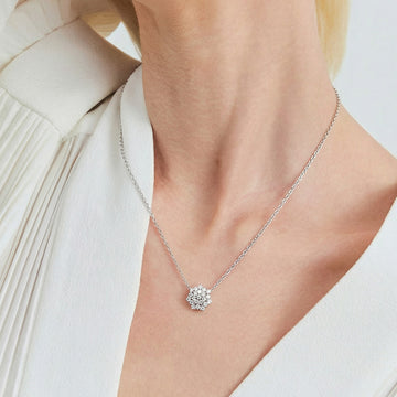Colar MOISSANITE joia em prata 925 estilo chuveirinho pedra 2mm 0,03quilates