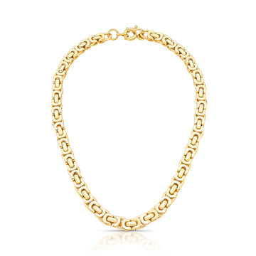 Colar elos chatos luxo 40cm e banho de ouro 18k