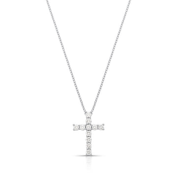 Colar MOISSANITE crucifixo 2,5mm 0,06 quilates em prata 925