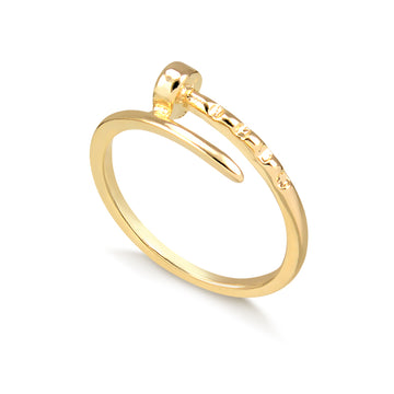 Anel prego com banho de ouro18k