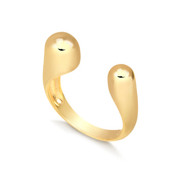 Anel abaloado aberto com banho de ouro18k