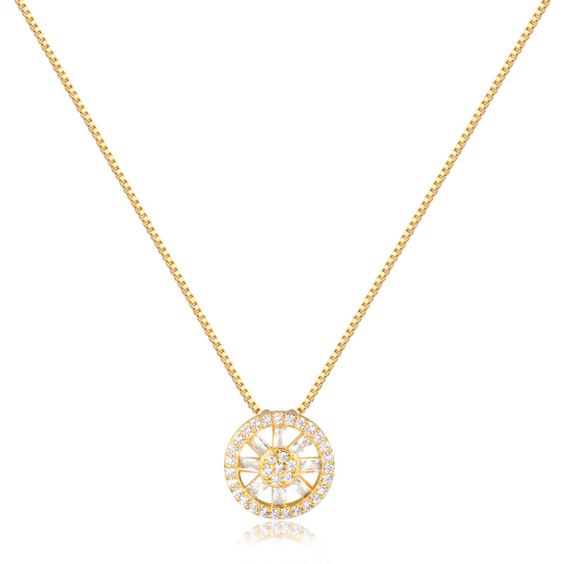Colar pizza vazado com banho de ouro 18k