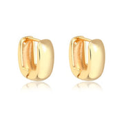 Brinco argola retangular lisa larga M com banho de ouro18k