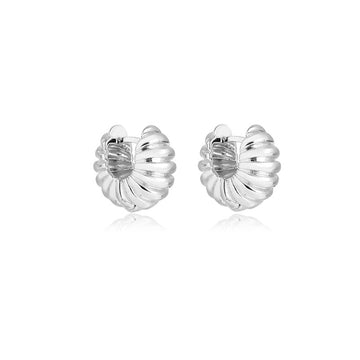 Brinco argola caracol P ródio branco