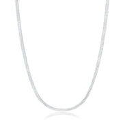 Colar choker laminada trabalhada com banho de ródio branco