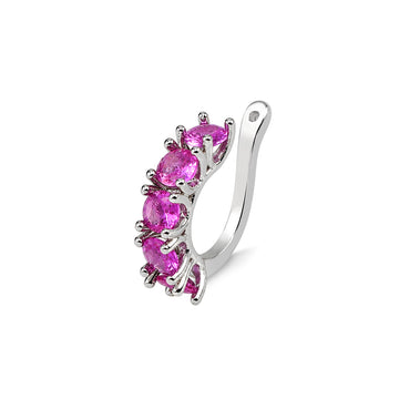 Piercing fake pink com banho de ródio branco
