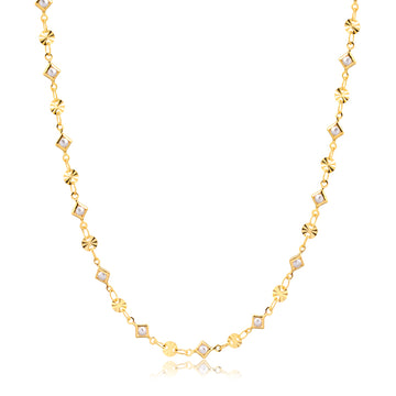Colar choker medalhas e pérolas dourado