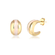 Brinco argola detalhe resina nude com banho de ouro 18k