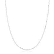 Colar piastrini longo 60cm com banho de ródio branco