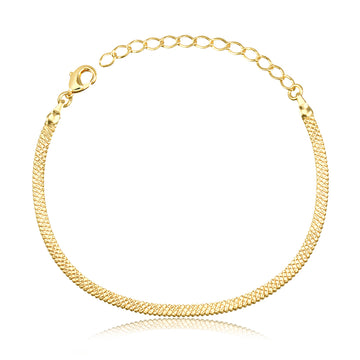 Pulseira laminada trabalhada com banho de ouro 18k