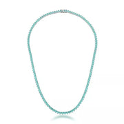 Colar riviera 3 garras com zircônia turmalina trama rígida em ródio branco 40cm  3mm