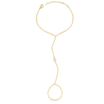 Hand Chain ponto de luz com banho de ouro 18k