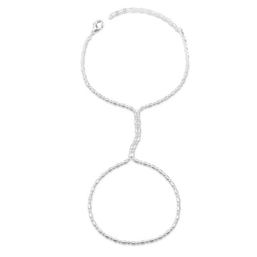 Hand Chain canutilhos com banho de ródio branco