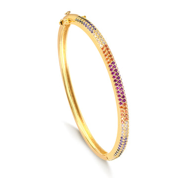 Pulseira bracelete colorido dourado