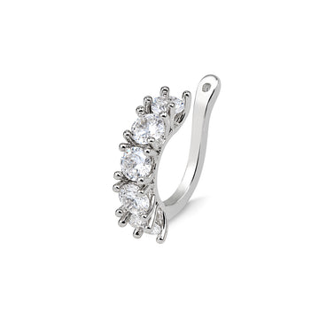 Piercing fake cristal com banho de ródio branco