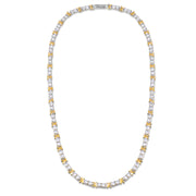 Colar riviera X 45cm 3mm com banho de ródio branco