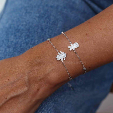 Pulseira prata 925 MENINO cravejado com pontos de luz