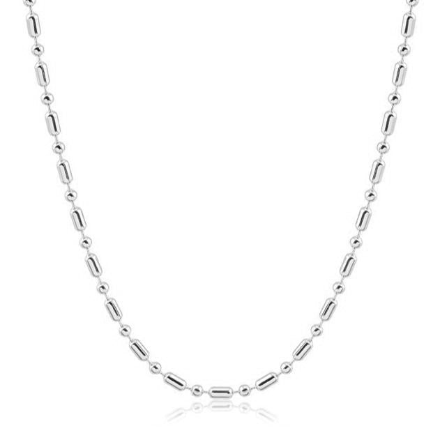 Colar choker esferas e canutilhos em ródio branco