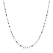 Colar choker esferas e canutilhos em ródio branco