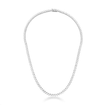 Colar riviera prata 925 3 garras 3mm 42cm trama rígida com zircônia cristal