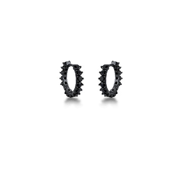 Brinco argola zircônia negra em ródio negro