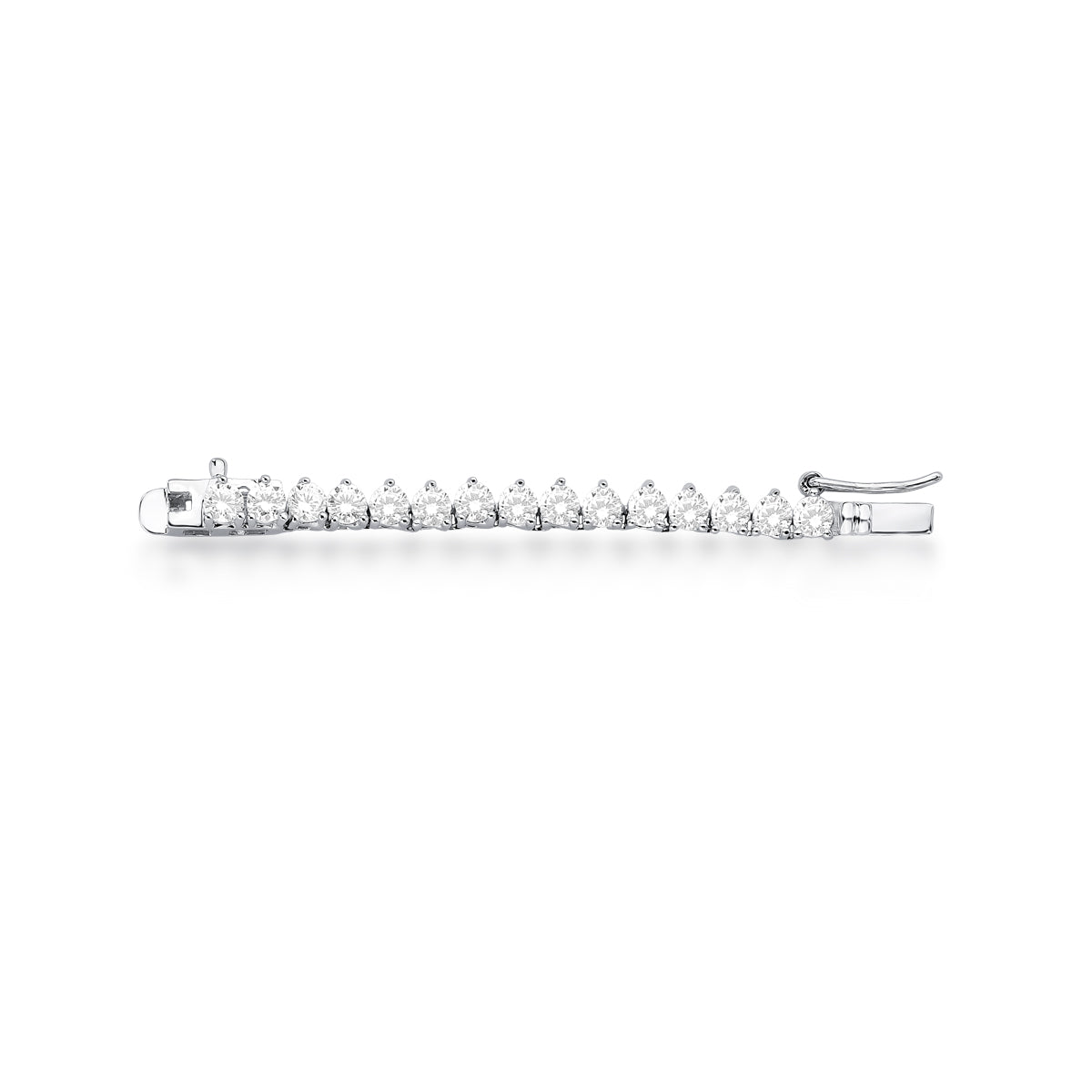 Extensor para riviera 3mm 3 garras em ródio branco