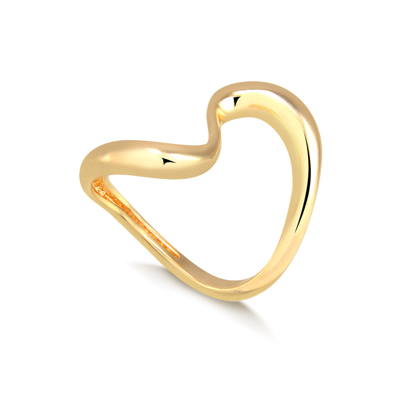 Anel ondulado slim com banho de ouro 18k