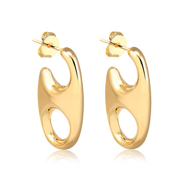 Brinco argola gucci G com banho de ouro 18k