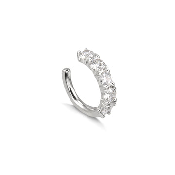 Piercing zircônia cristal com banho de ródio branco