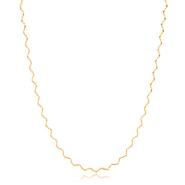 Colar choker ondulada slim com banho de ouro 18k