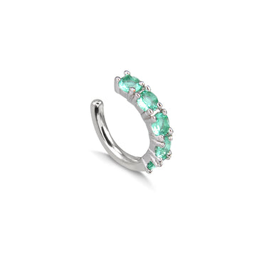 Piercing zircônia turmalina com banho de ródio branco