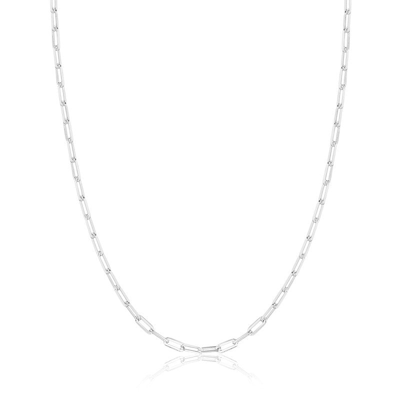 Colar choker elo slim ródio branco