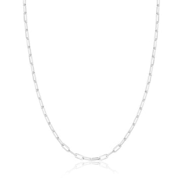 Colar choker elo slim ródio branco