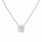 Colar MOISSANITE joia em prata 925 MOISSANITE oval princess 7X9mm 4,68 quilates com banho de ródio branco