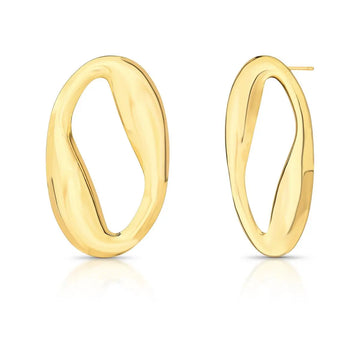 Brinco maxi vazado com banho de ouro 18k